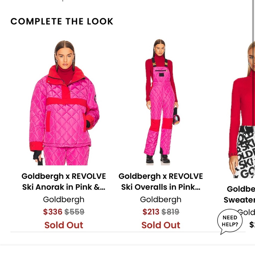 ISO Revolve x Goldbergh ski anorak and overalls